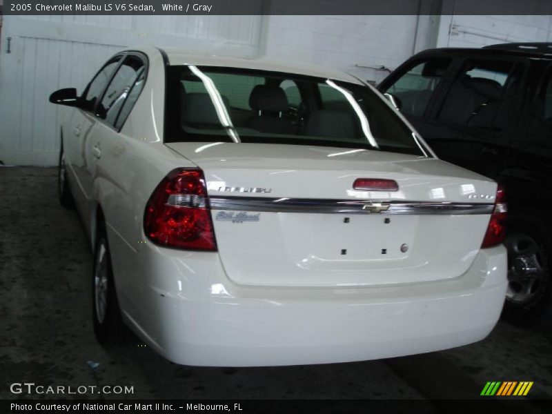 White / Gray 2005 Chevrolet Malibu LS V6 Sedan