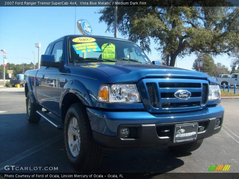 Vista Blue Metallic / Medium Dark Flint 2007 Ford Ranger Tremor SuperCab 4x4