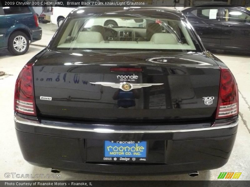 Brilliant Black / Dark Khaki/Light Graystone 2009 Chrysler 300 C HEMI AWD