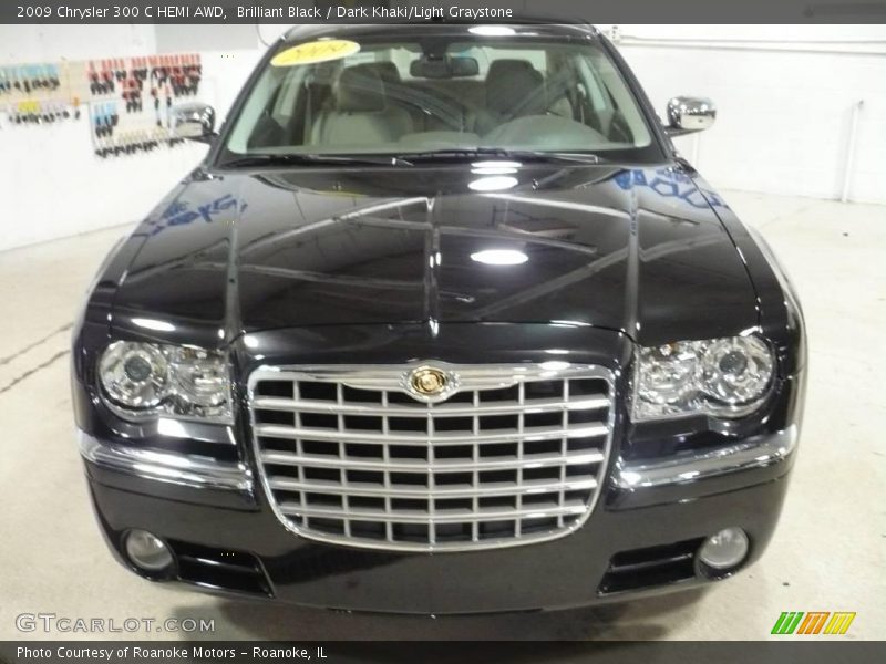 Brilliant Black / Dark Khaki/Light Graystone 2009 Chrysler 300 C HEMI AWD