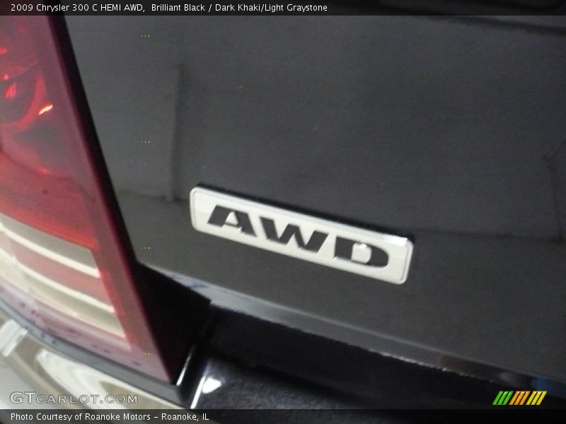 Brilliant Black / Dark Khaki/Light Graystone 2009 Chrysler 300 C HEMI AWD