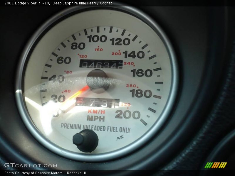 Deep Sapphire Blue Pearl / Cognac 2001 Dodge Viper RT-10