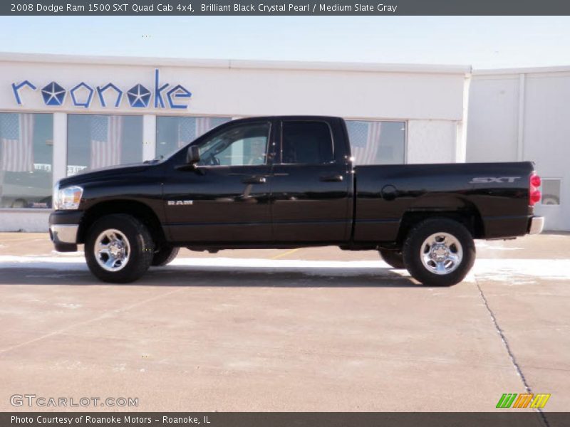 Brilliant Black Crystal Pearl / Medium Slate Gray 2008 Dodge Ram 1500 SXT Quad Cab 4x4