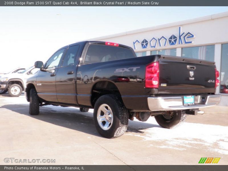 Brilliant Black Crystal Pearl / Medium Slate Gray 2008 Dodge Ram 1500 SXT Quad Cab 4x4