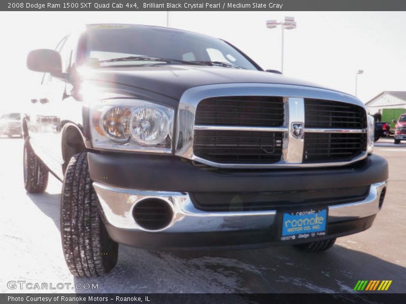 Brilliant Black Crystal Pearl / Medium Slate Gray 2008 Dodge Ram 1500 SXT Quad Cab 4x4