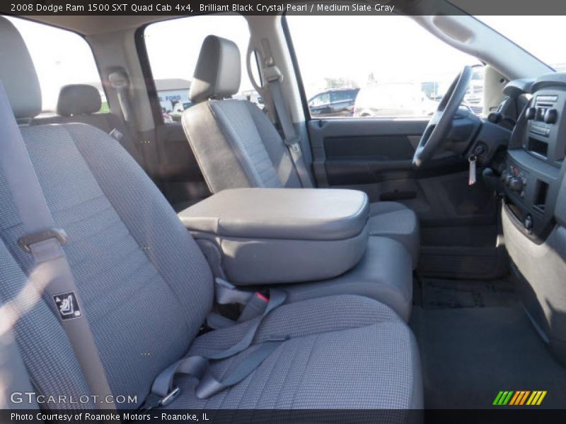 Brilliant Black Crystal Pearl / Medium Slate Gray 2008 Dodge Ram 1500 SXT Quad Cab 4x4