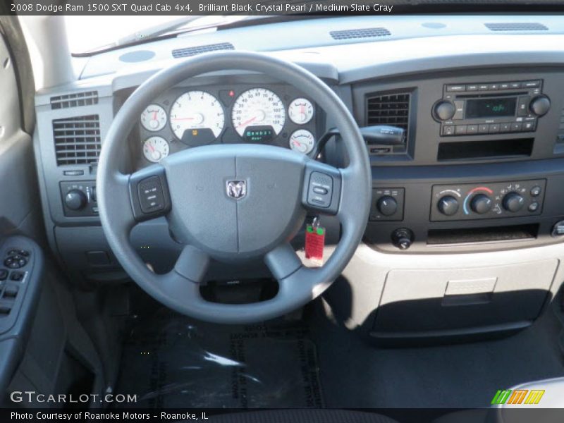 Brilliant Black Crystal Pearl / Medium Slate Gray 2008 Dodge Ram 1500 SXT Quad Cab 4x4