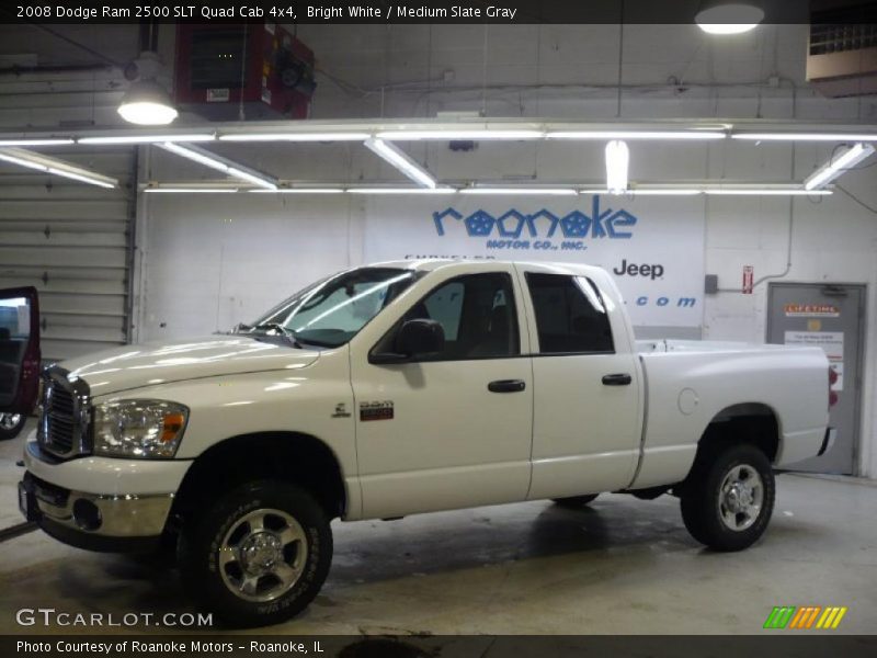 Bright White / Medium Slate Gray 2008 Dodge Ram 2500 SLT Quad Cab 4x4