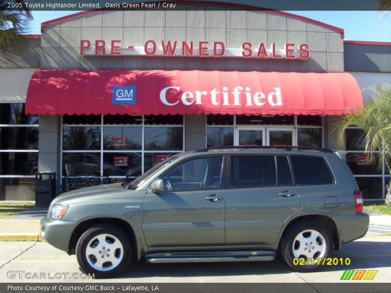 Oasis Green Pearl / Gray 2005 Toyota Highlander Limited