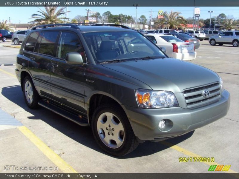 Oasis Green Pearl / Gray 2005 Toyota Highlander Limited