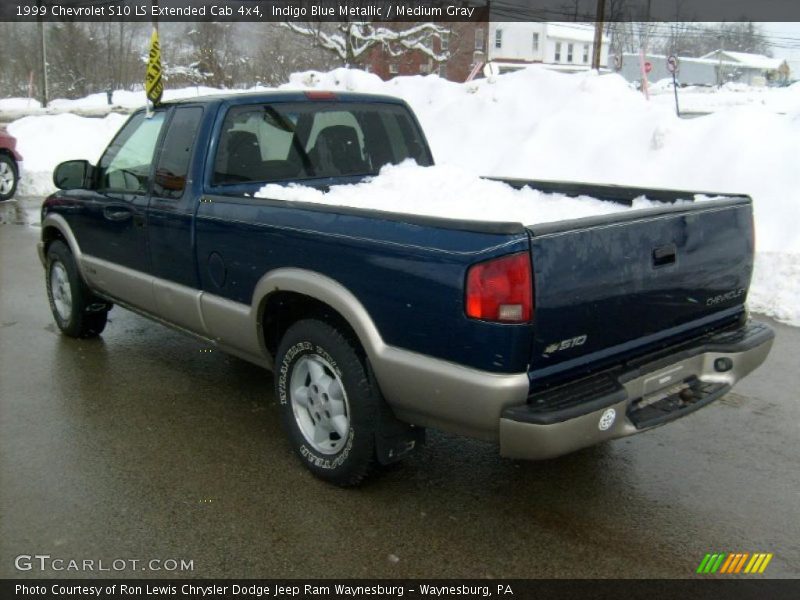 Indigo Blue Metallic / Medium Gray 1999 Chevrolet S10 LS Extended Cab 4x4