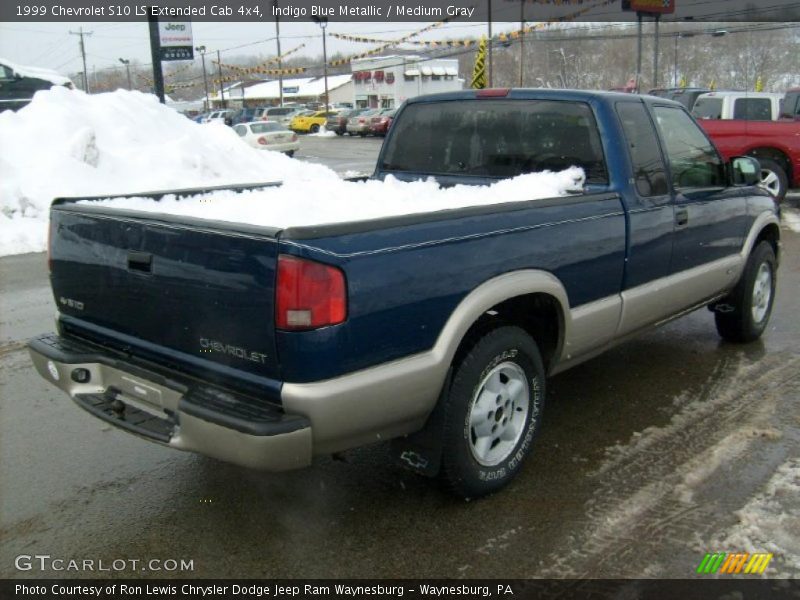 Indigo Blue Metallic / Medium Gray 1999 Chevrolet S10 LS Extended Cab 4x4