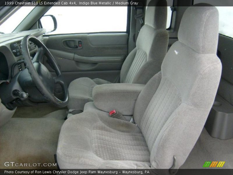 Indigo Blue Metallic / Medium Gray 1999 Chevrolet S10 LS Extended Cab 4x4
