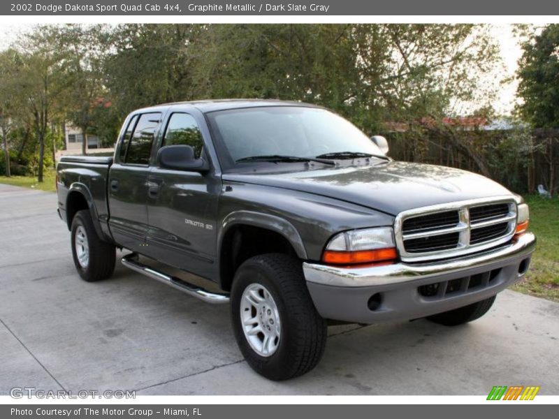 Graphite Metallic / Dark Slate Gray 2002 Dodge Dakota Sport Quad Cab 4x4