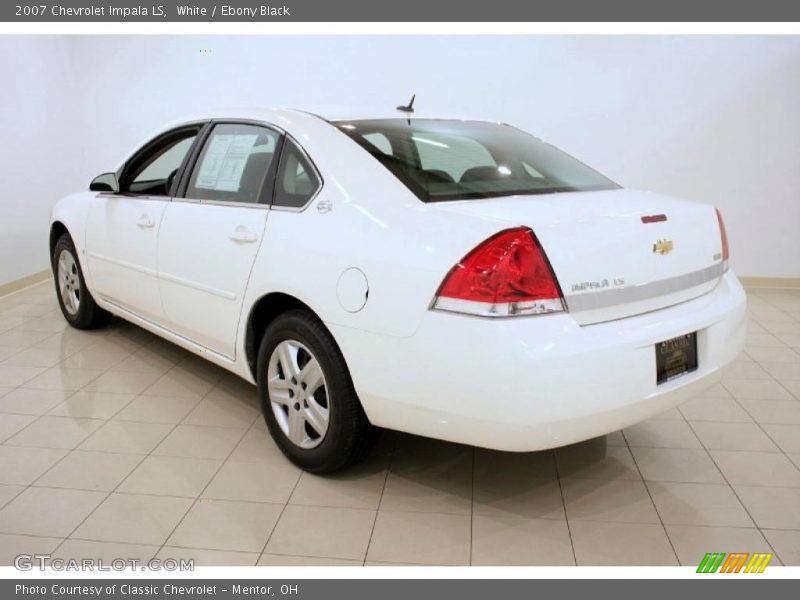 White / Ebony Black 2007 Chevrolet Impala LS