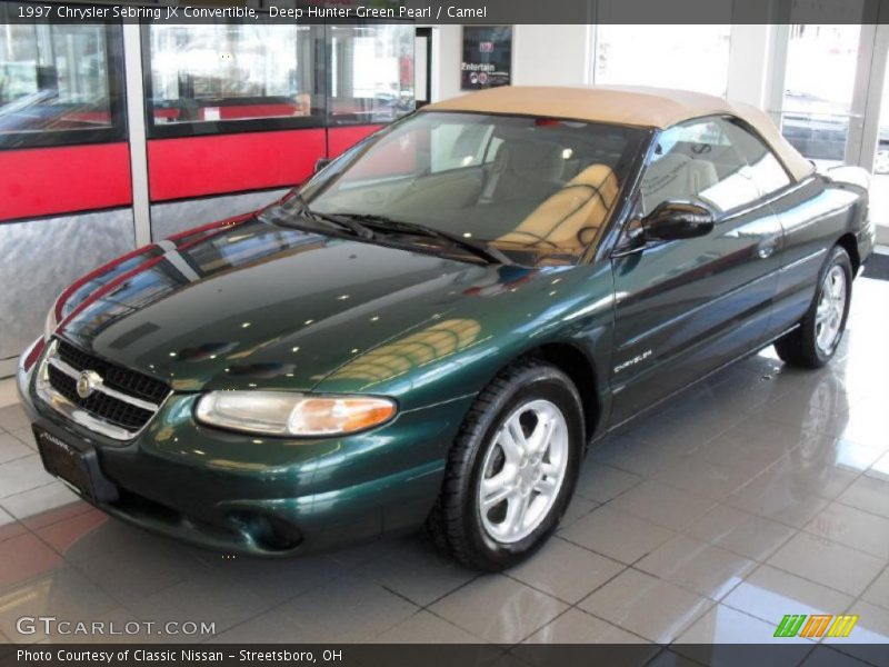 Deep Hunter Green Pearl / Camel 1997 Chrysler Sebring JX Convertible