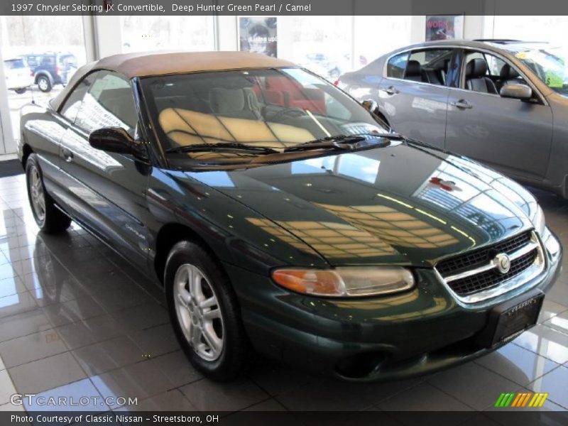 Deep Hunter Green Pearl / Camel 1997 Chrysler Sebring JX Convertible