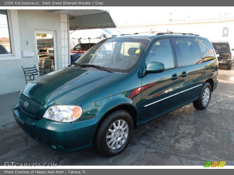 Dark Green Emerald Metallic / Gray 2005 Kia Sedona LX