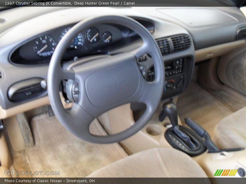 Deep Hunter Green Pearl / Camel 1997 Chrysler Sebring JX Convertible