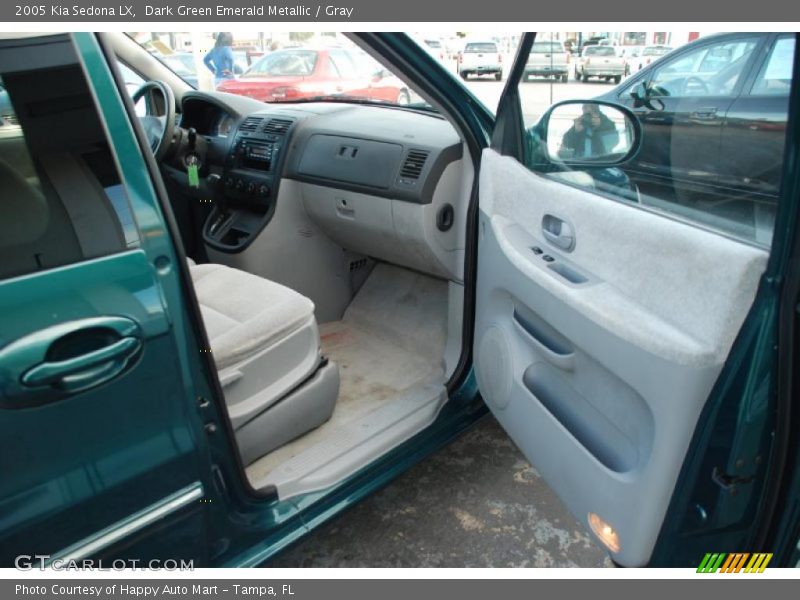 Dark Green Emerald Metallic / Gray 2005 Kia Sedona LX