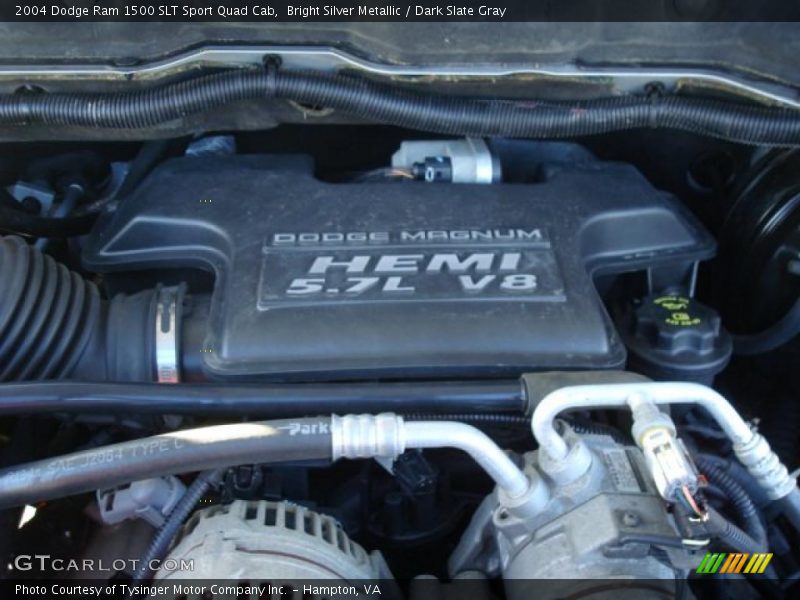 Bright Silver Metallic / Dark Slate Gray 2004 Dodge Ram 1500 SLT Sport Quad Cab