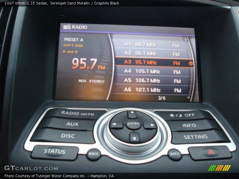 Serengeti Sand Metallic / Graphite Black 2007 Infiniti G 35 Sedan