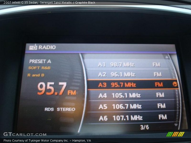 Serengeti Sand Metallic / Graphite Black 2007 Infiniti G 35 Sedan