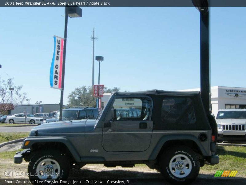 Steel Blue Pearl / Agate Black 2001 Jeep Wrangler SE 4x4