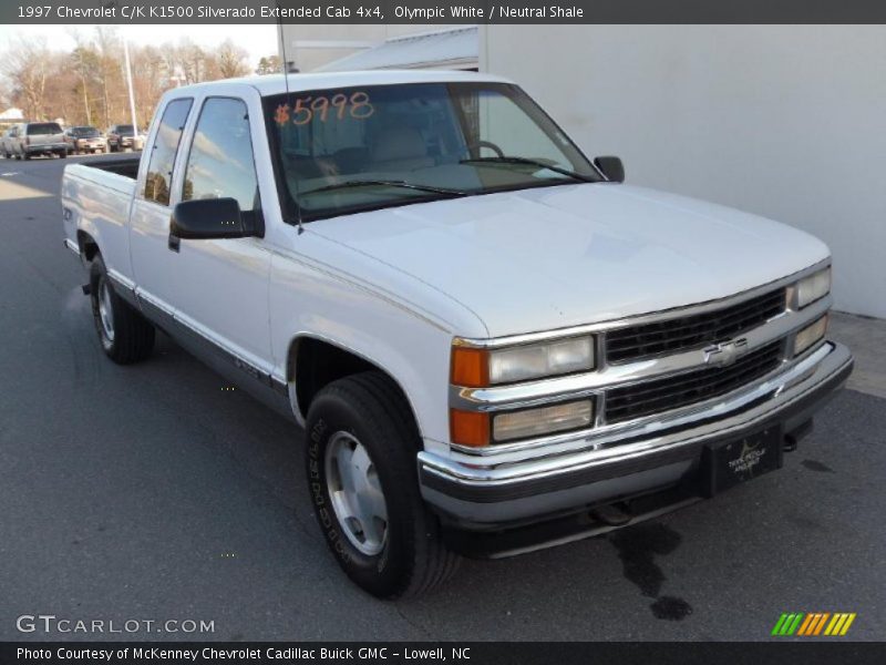 Olympic White / Neutral Shale 1997 Chevrolet C/K K1500 Silverado Extended Cab 4x4
