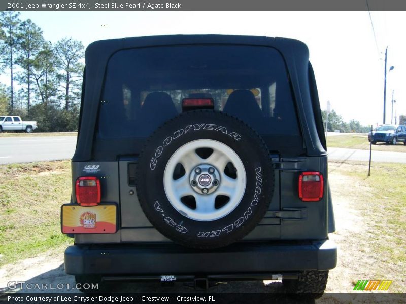 Steel Blue Pearl / Agate Black 2001 Jeep Wrangler SE 4x4