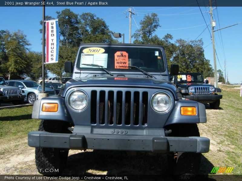 Steel Blue Pearl / Agate Black 2001 Jeep Wrangler SE 4x4