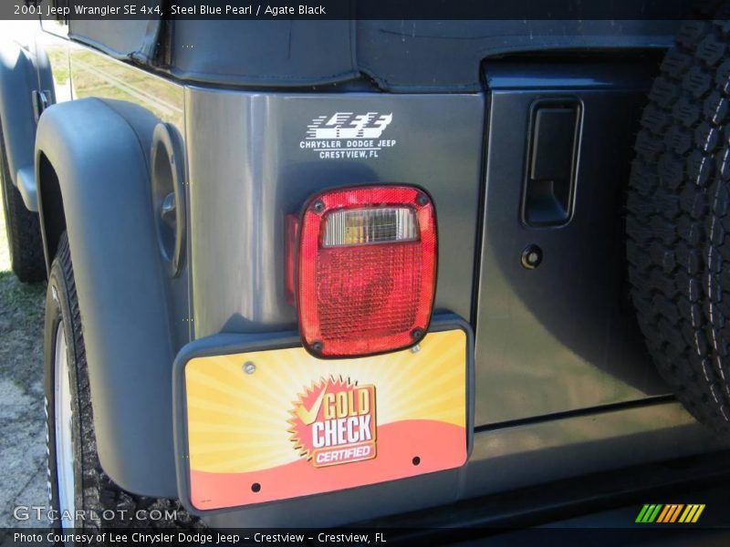 Steel Blue Pearl / Agate Black 2001 Jeep Wrangler SE 4x4