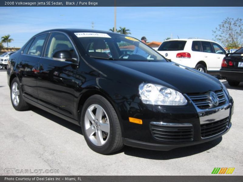 Black / Pure Beige 2008 Volkswagen Jetta SE Sedan