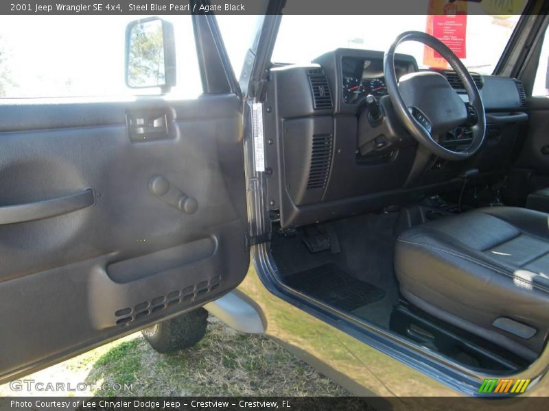 Steel Blue Pearl / Agate Black 2001 Jeep Wrangler SE 4x4