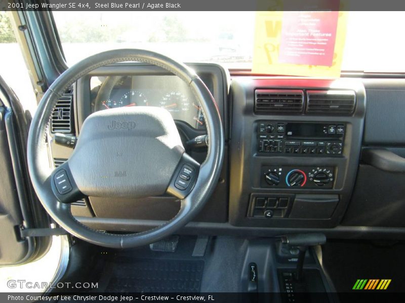 Steel Blue Pearl / Agate Black 2001 Jeep Wrangler SE 4x4