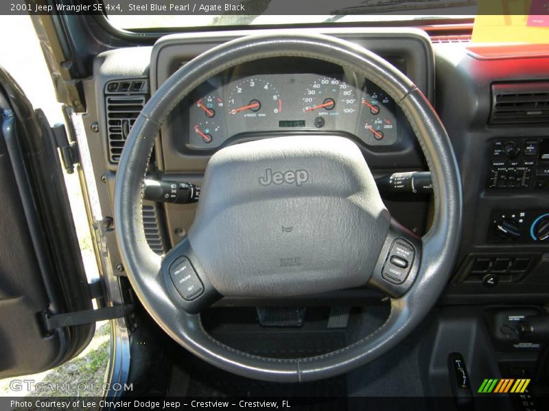 Steel Blue Pearl / Agate Black 2001 Jeep Wrangler SE 4x4