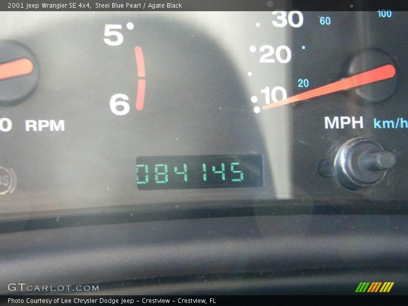 Steel Blue Pearl / Agate Black 2001 Jeep Wrangler SE 4x4
