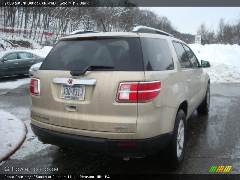 Gold Mist / Black 2009 Saturn Outlook XR AWD