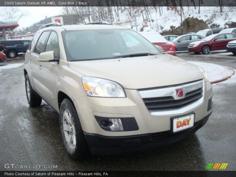 Gold Mist / Black 2009 Saturn Outlook XR AWD
