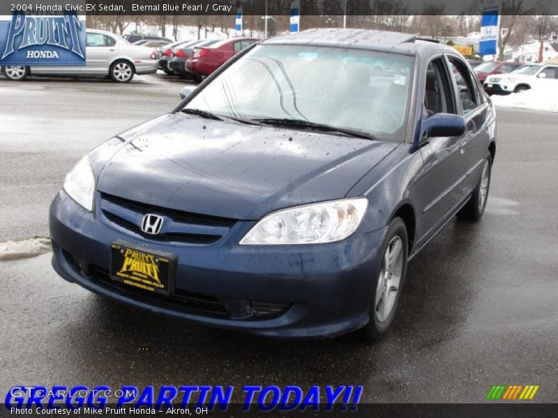 Eternal Blue Pearl / Gray 2004 Honda Civic EX Sedan