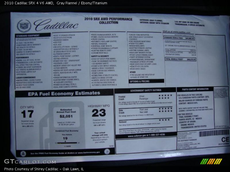 Gray Flannel / Ebony/Titanium 2010 Cadillac SRX 4 V6 AWD