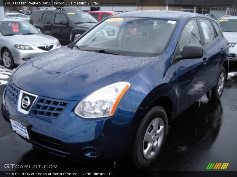 Indigo Blue Metallic / Gray 2008 Nissan Rogue S AWD