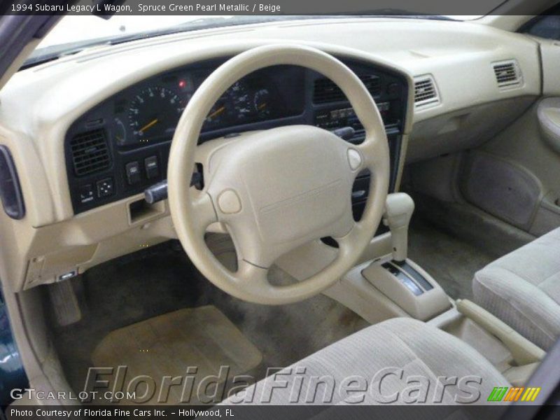 Spruce Green Pearl Metallic / Beige 1994 Subaru Legacy L Wagon