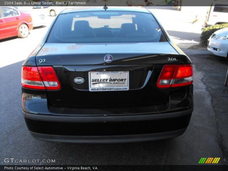 Black / Parchment 2004 Saab 9-3 Linear Sedan