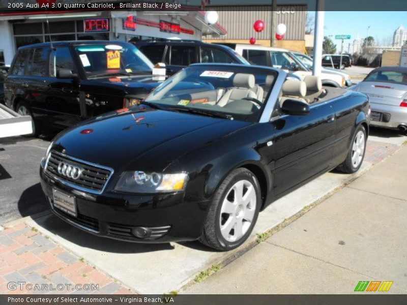 Brilliant Black / Beige 2005 Audi A4 3.0 quattro Cabriolet