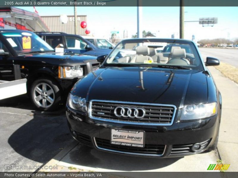Brilliant Black / Beige 2005 Audi A4 3.0 quattro Cabriolet