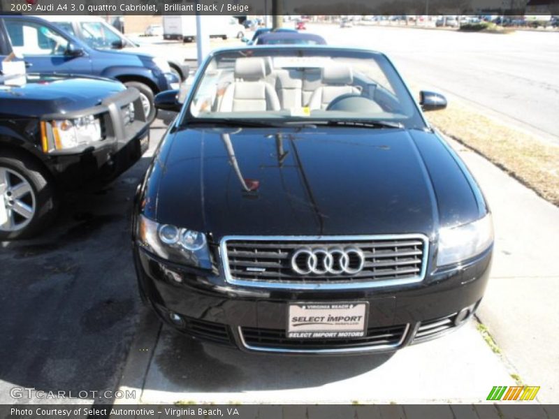 Brilliant Black / Beige 2005 Audi A4 3.0 quattro Cabriolet