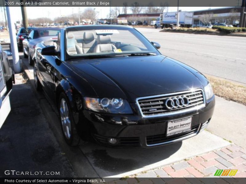 Brilliant Black / Beige 2005 Audi A4 3.0 quattro Cabriolet