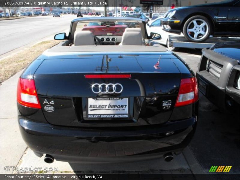 Brilliant Black / Beige 2005 Audi A4 3.0 quattro Cabriolet