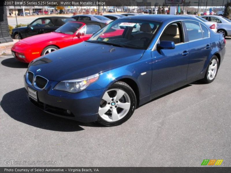 Mystic Blue Metallic / Beige 2007 BMW 5 Series 525i Sedan